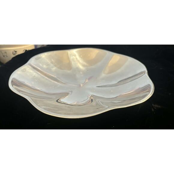Nambe 607 Large 12” Blossom Bowl Mid Century Modern Alloy Petal Dish Sculptural - Picture 2 of 6